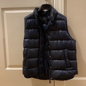 Navy blue J. crew puffer vest in medium